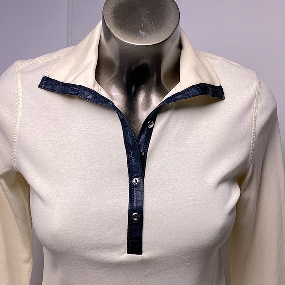 Chap Button Down Neck Winter Cream Sweater Work Dress Up or Down Size Large G\G - Picture 4 of 13